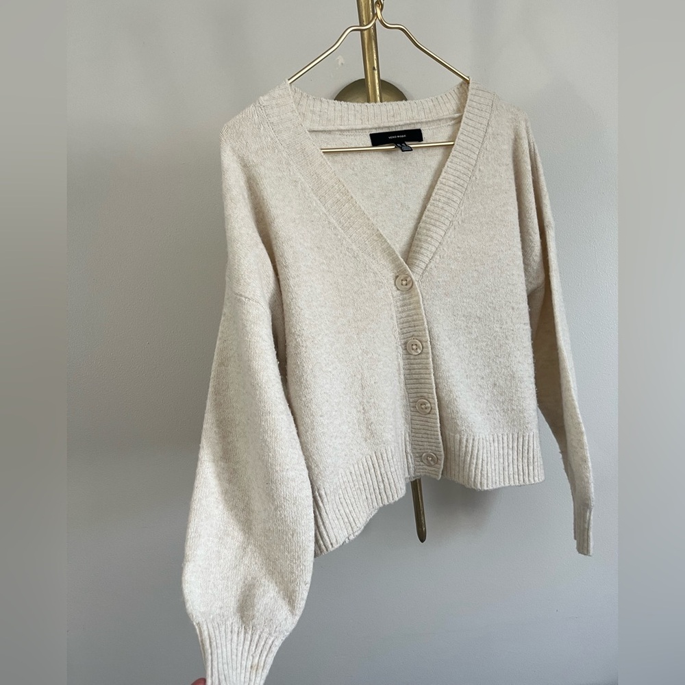 Vero Moda Cream Button-Up Cardigan